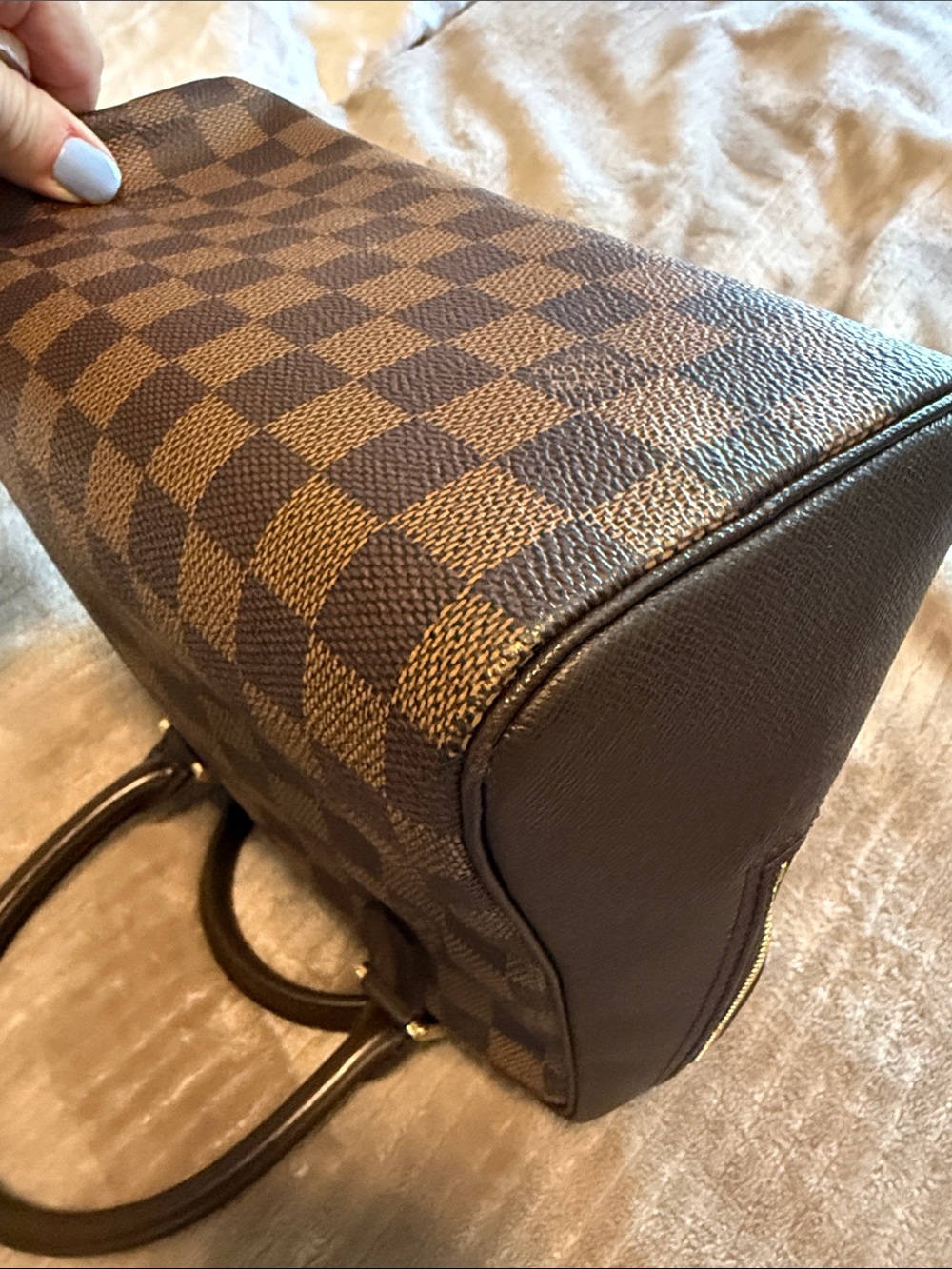 EUC Louis Vuitton Damier Ebene Brera Handbag with Dustbag - Picture 5 of 16